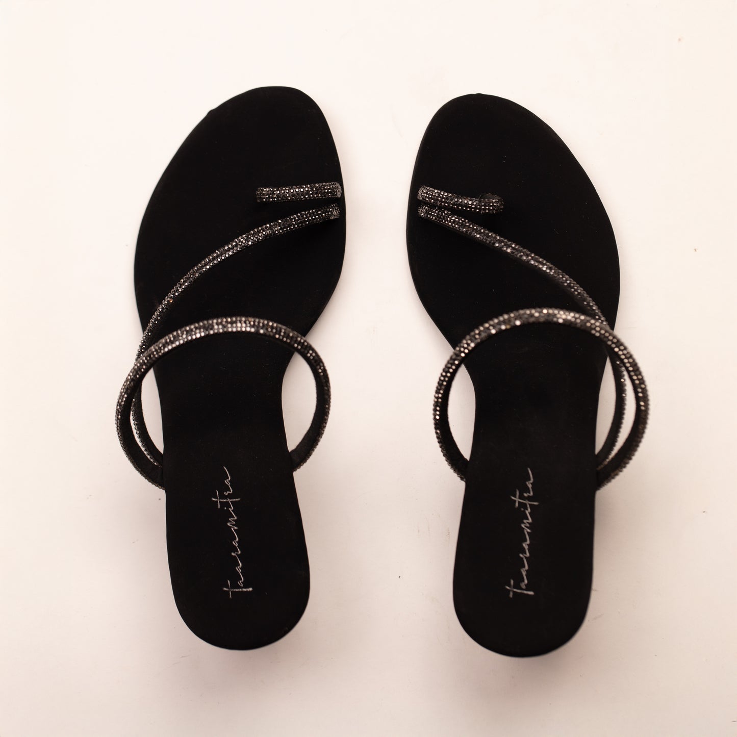 Zuri embellished block heels in black