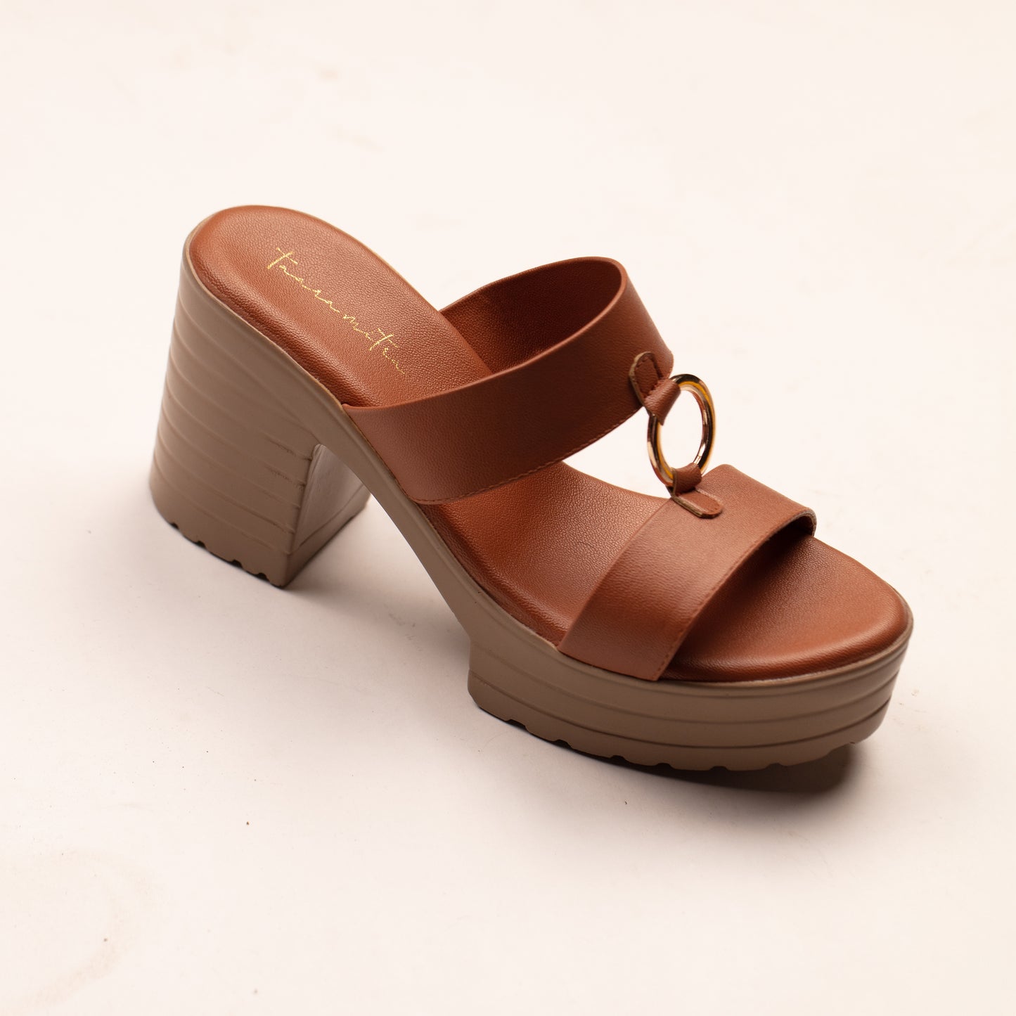Maisa chunky block heels in brown