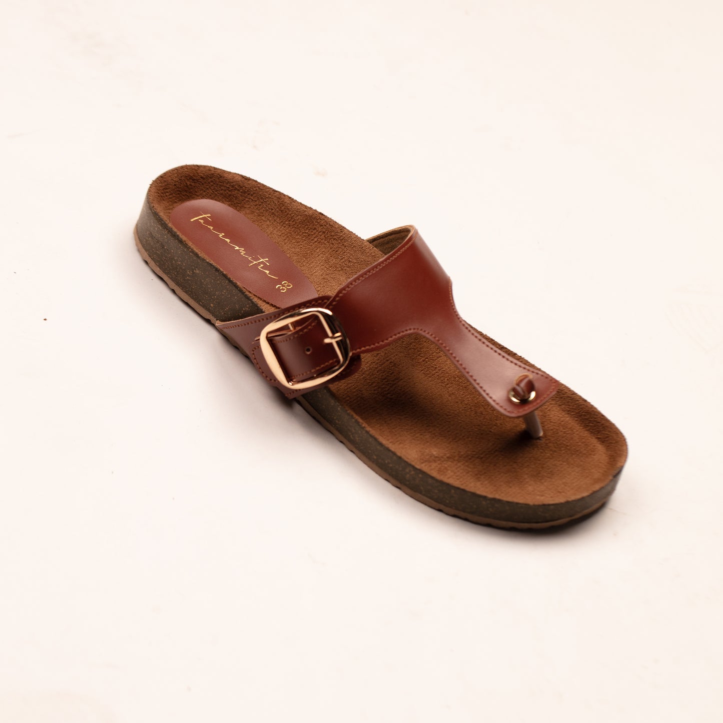 Advika T-strap flats in brown
