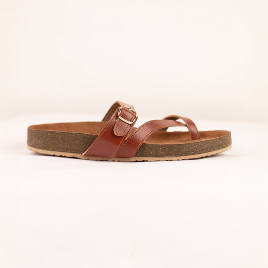 Zoya toe ring flats in brown