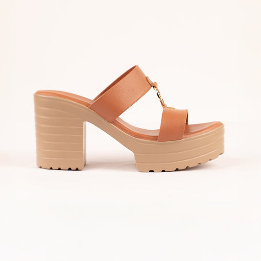 Maisa chunky block heels in brown