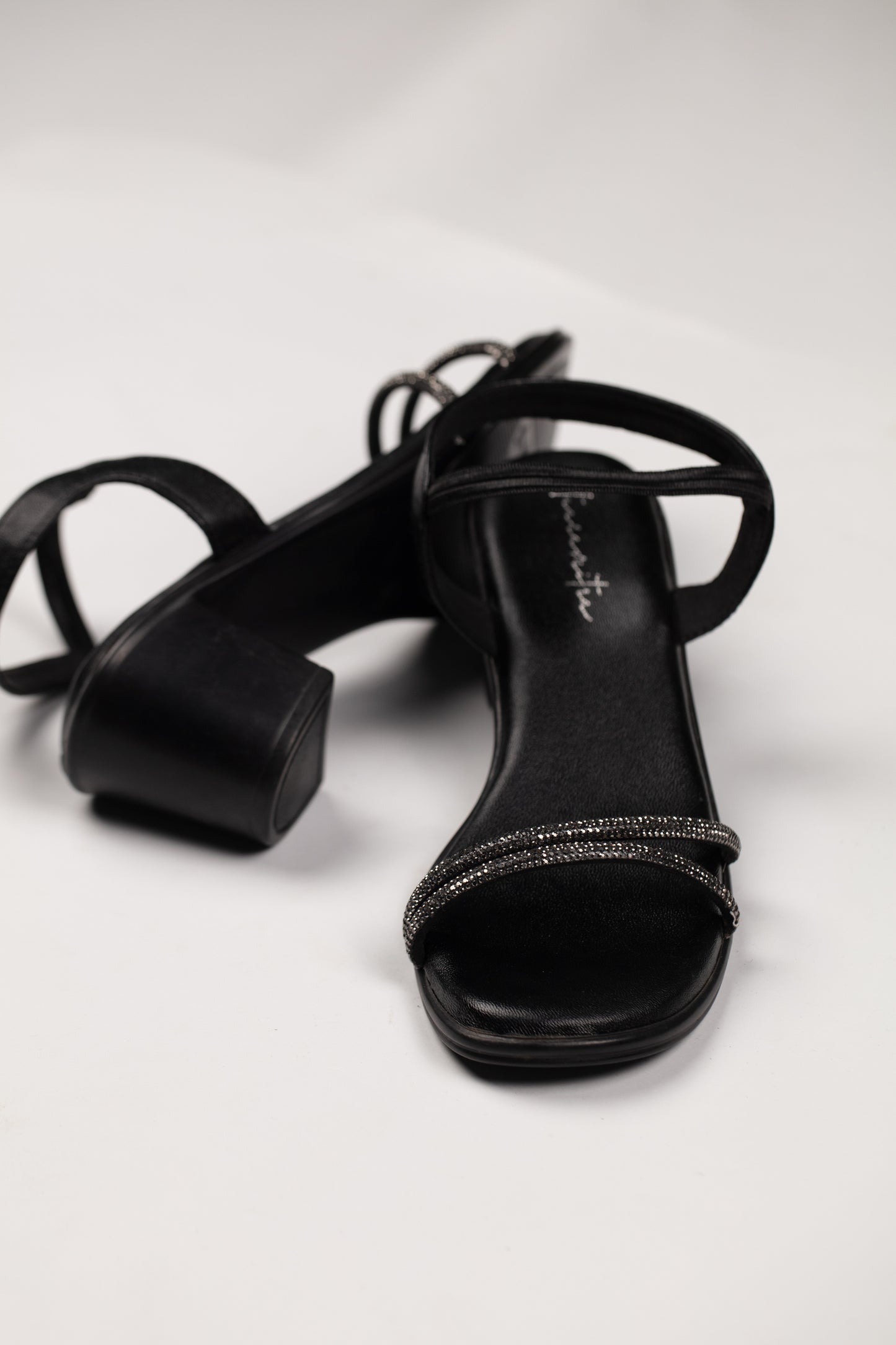 Yaari studded heel sandals in black