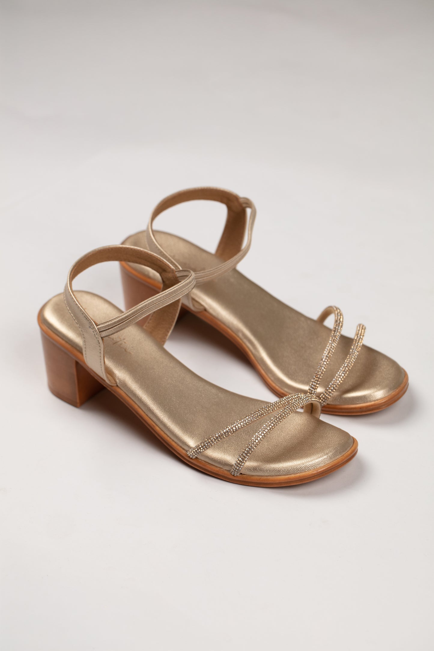 Yaari studded heel sandals in gold