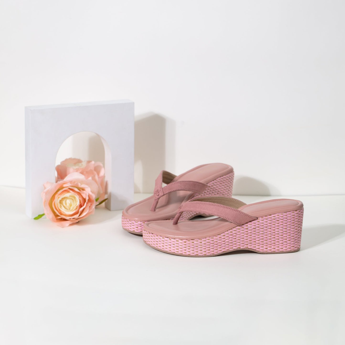 Juniper peach wedge sandals