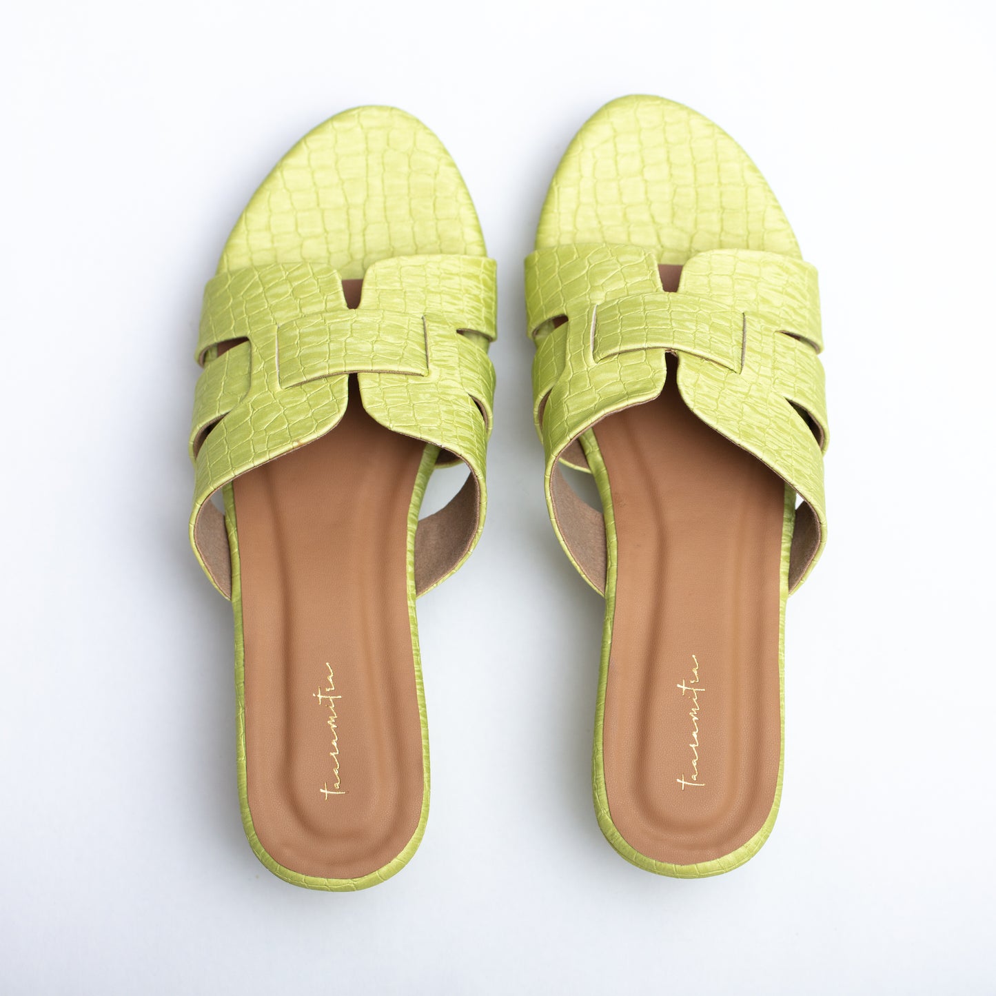Della flatform in green heel sandals