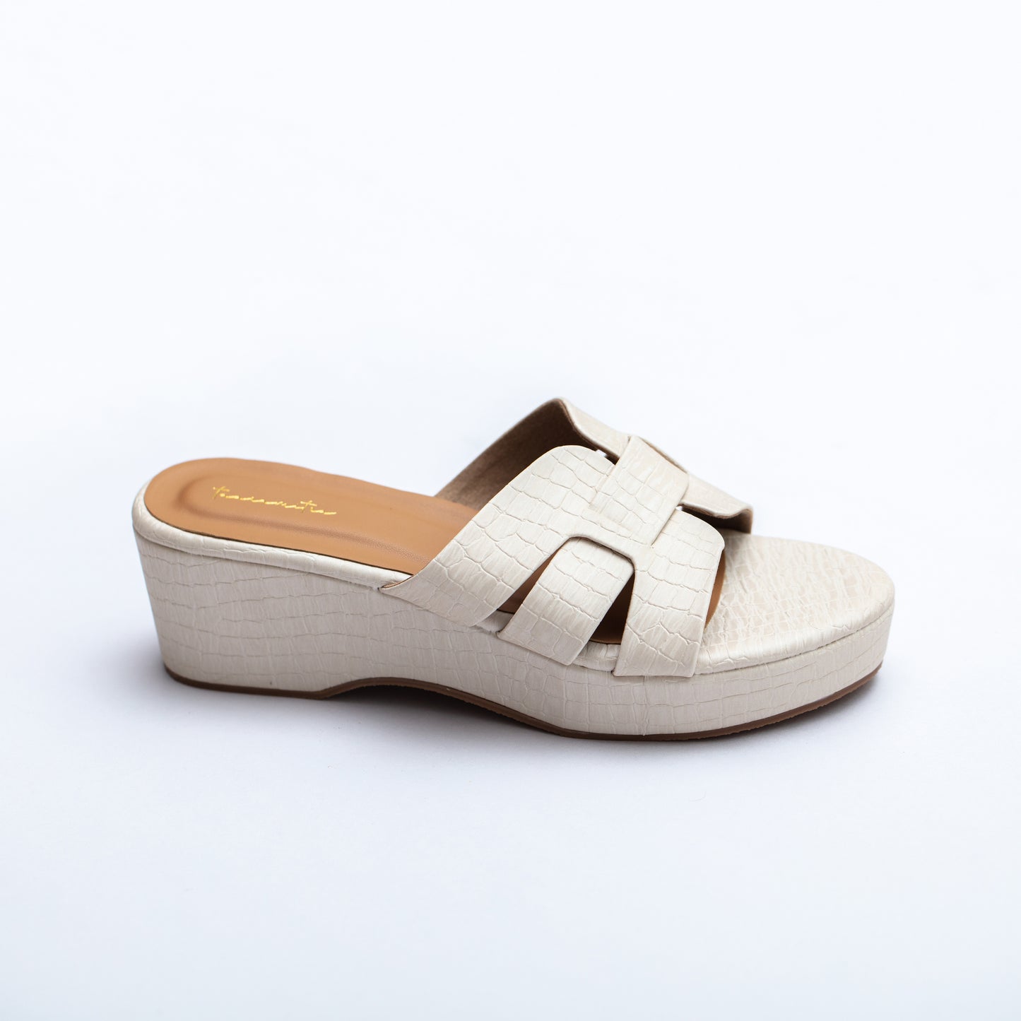 Della flatform in nude heel sandals