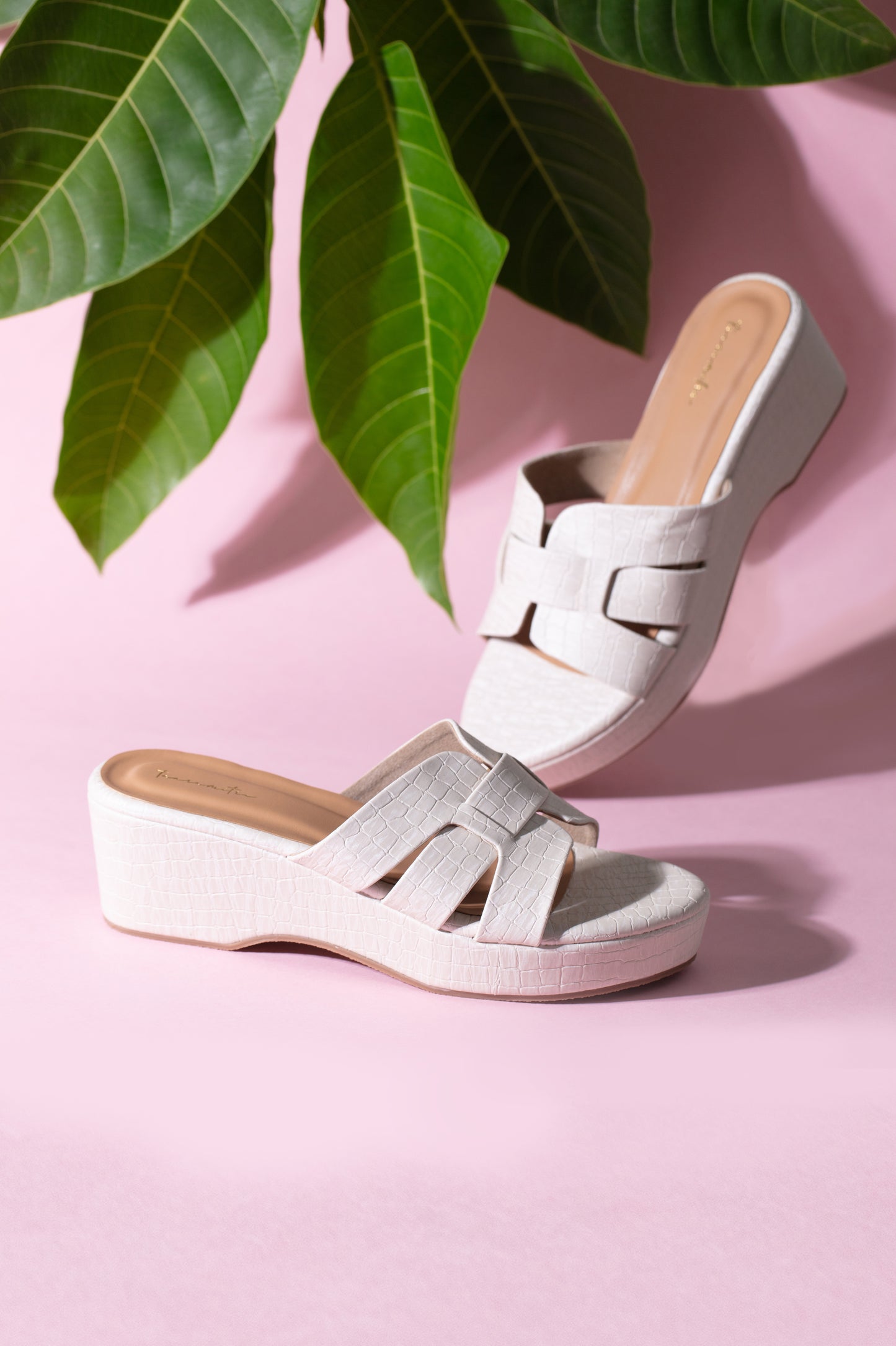 Della flatform in nude heel sandals