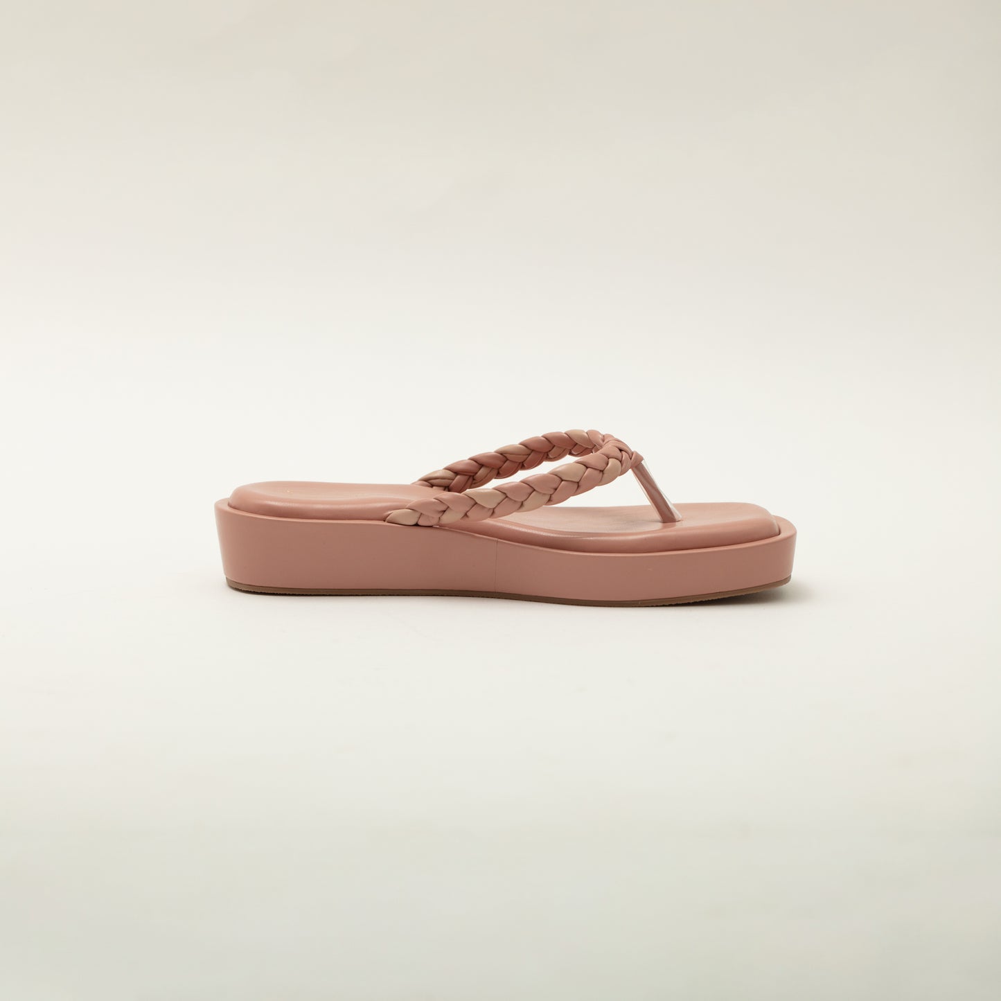 Verve braided peach flatforms