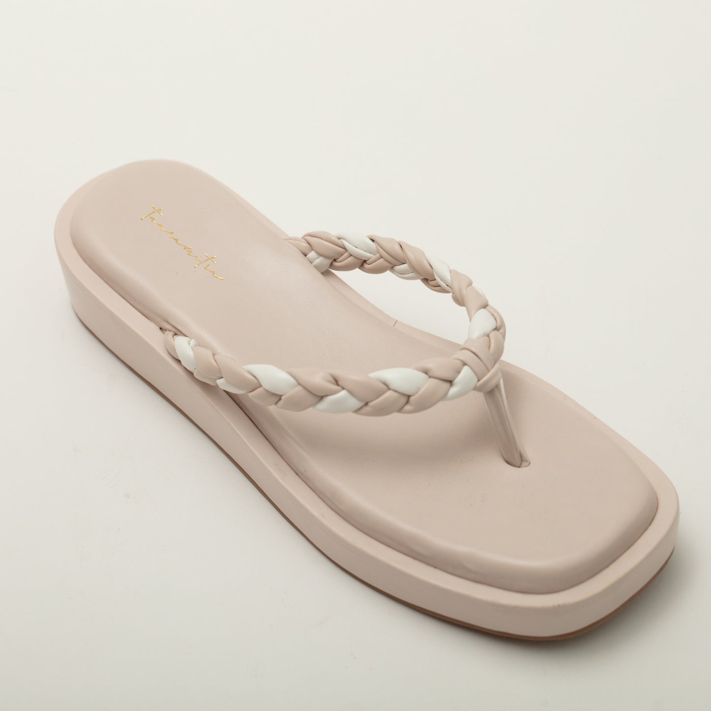 Verve braided cream flatforms