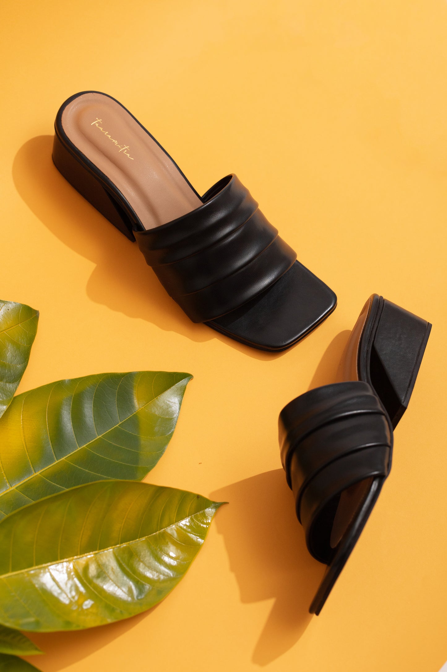 Kiara statement black block heels