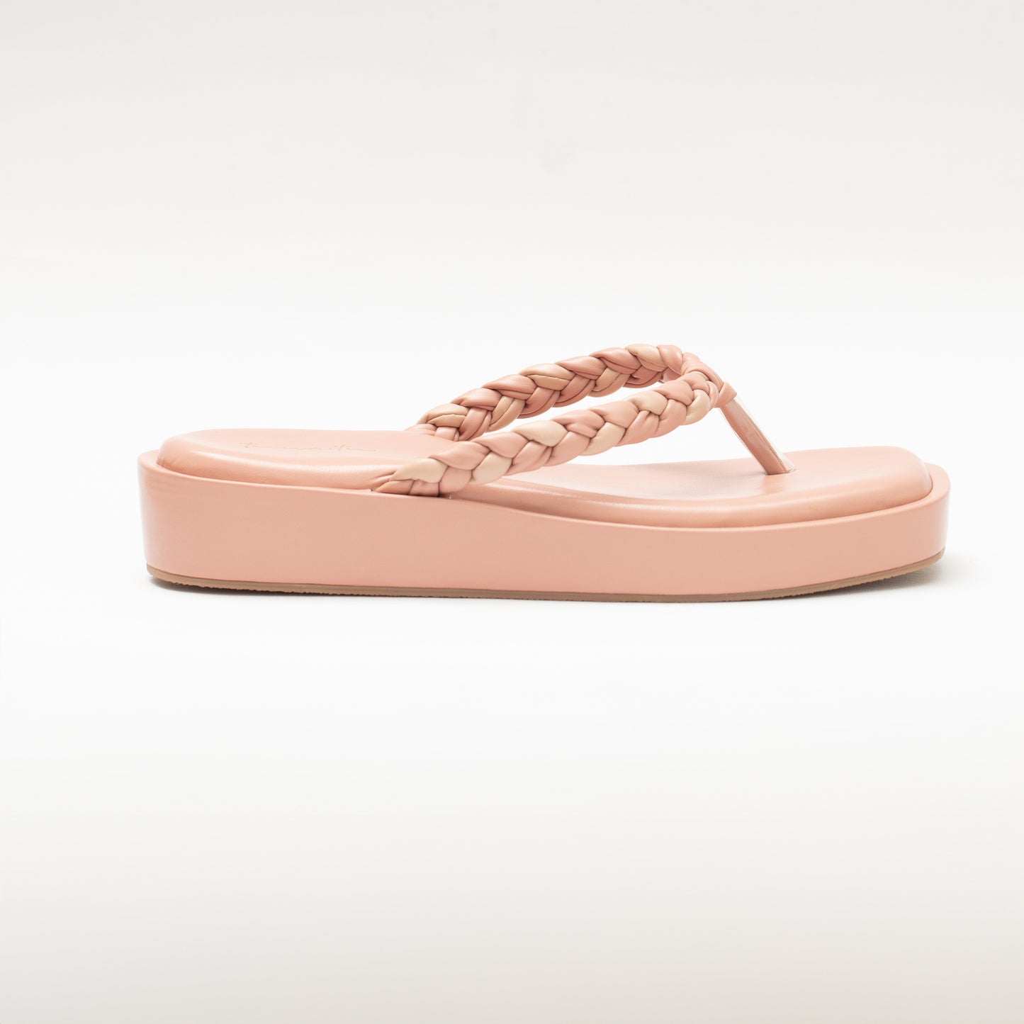 Verve braided peach flatforms