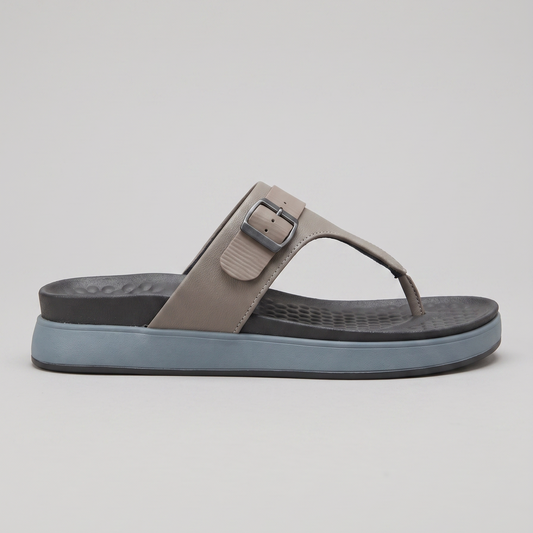 Ananya comfort V-strap flats in grey