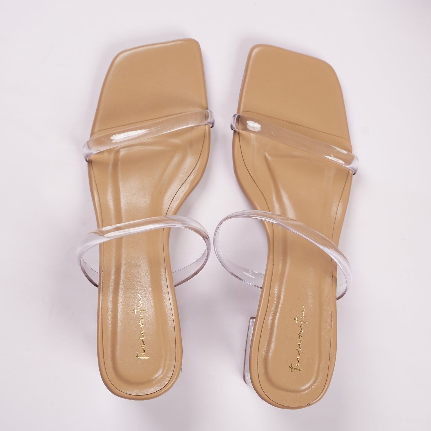 Ana transparent heels in beige
