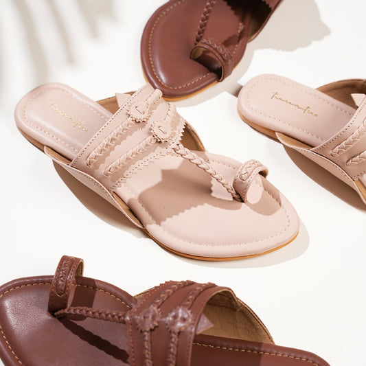 Taara kohlapuri flats in beige