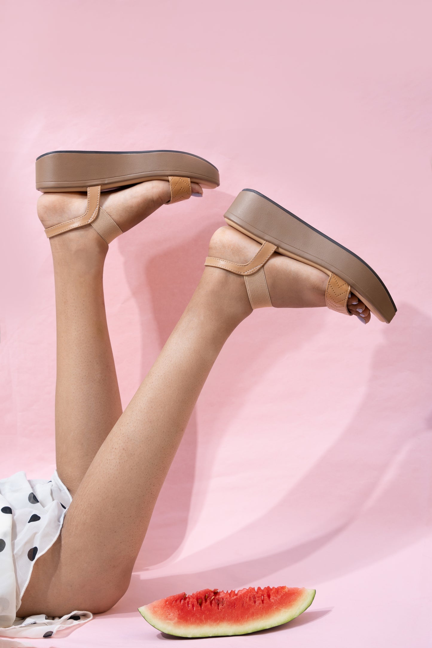 Monica wedge sandals in Tan