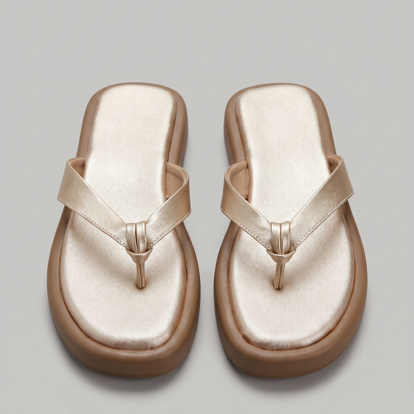 Avni V-strap flats in rosegold