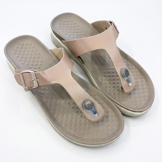Avantika comfort T-strap flats in tan