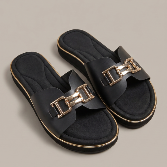 Riva buckled flats in black