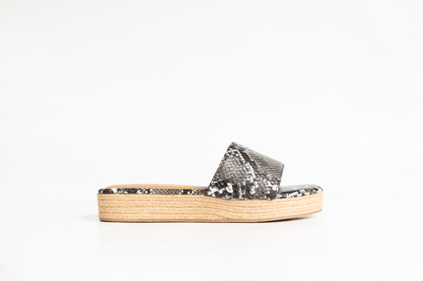 Valerie Jute flatform wedges in Black&white