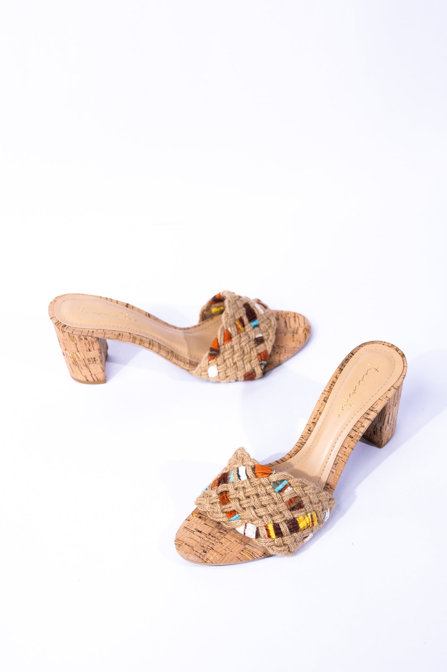 Aurelia weave block heels in beige