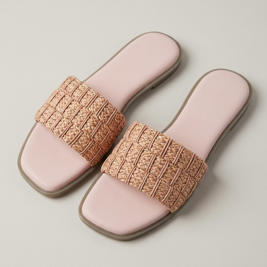 Nyla slider flats in peach