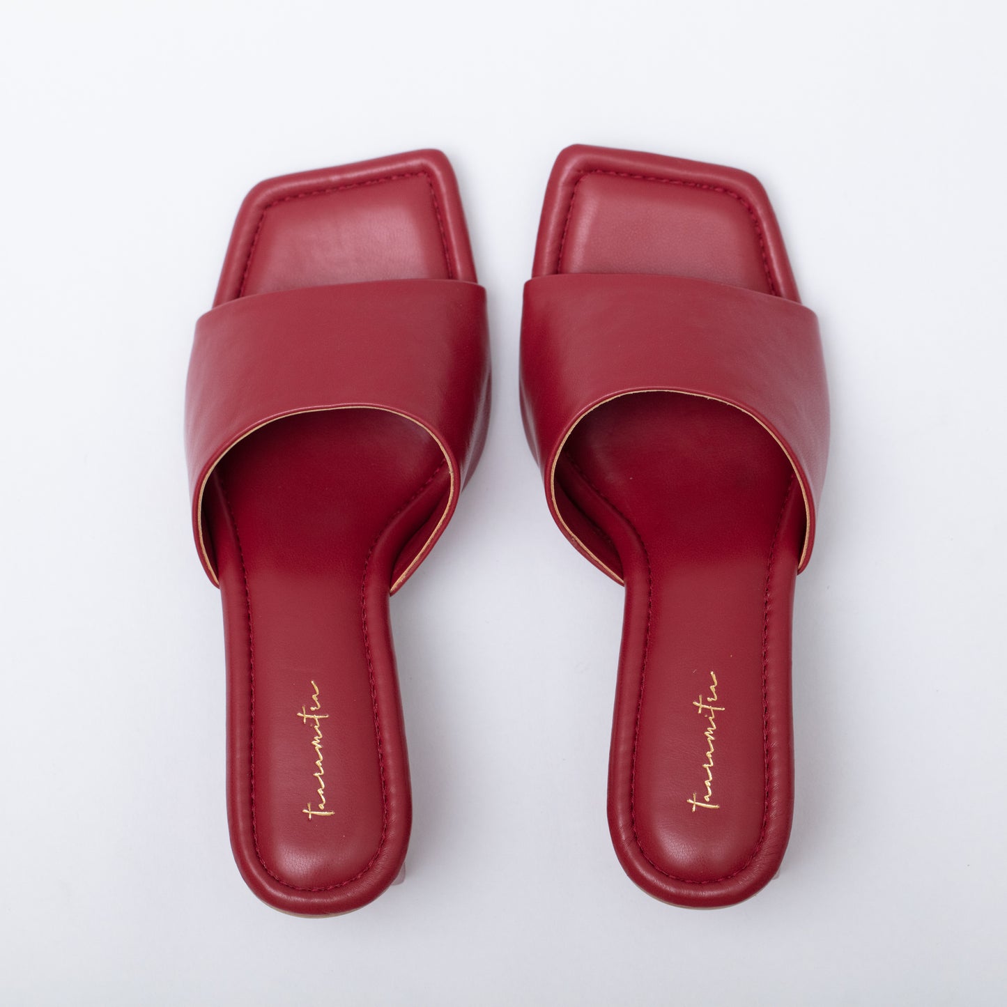 Betty color block heel sandals in red