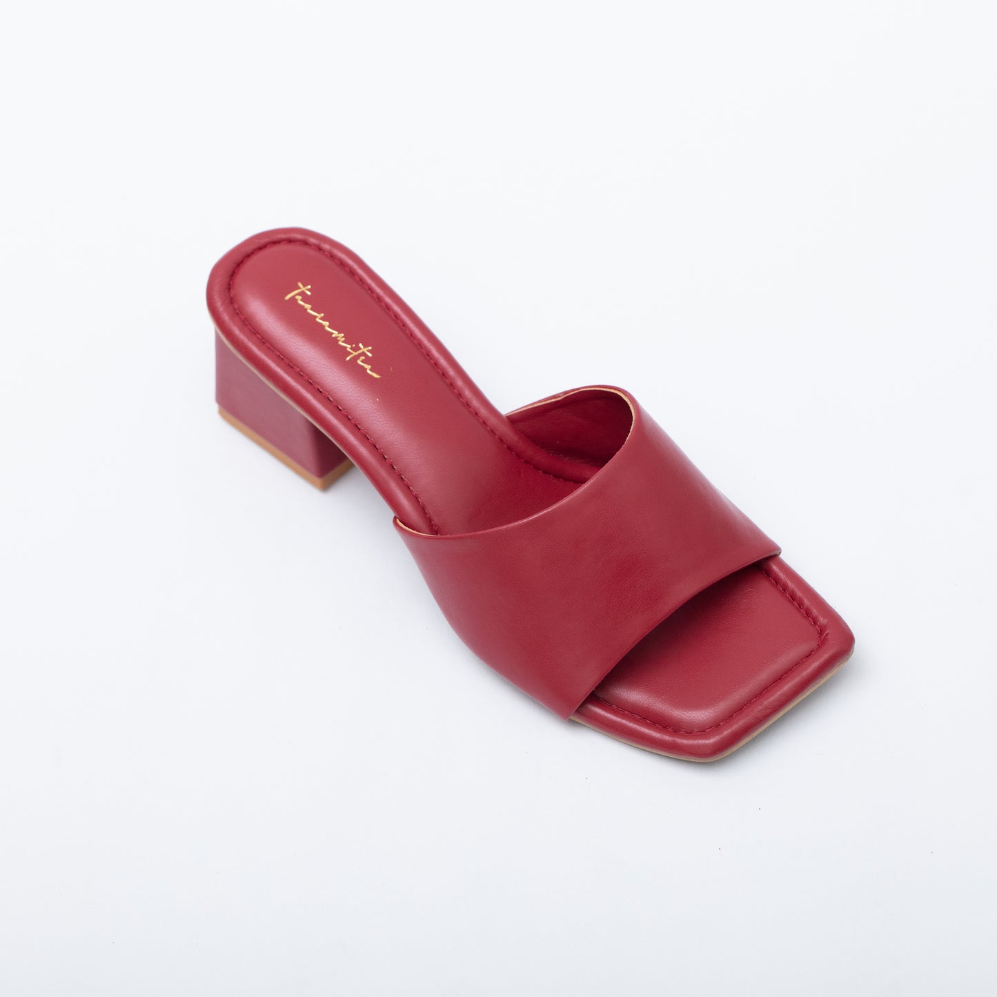 Betty color block heel sandals in red