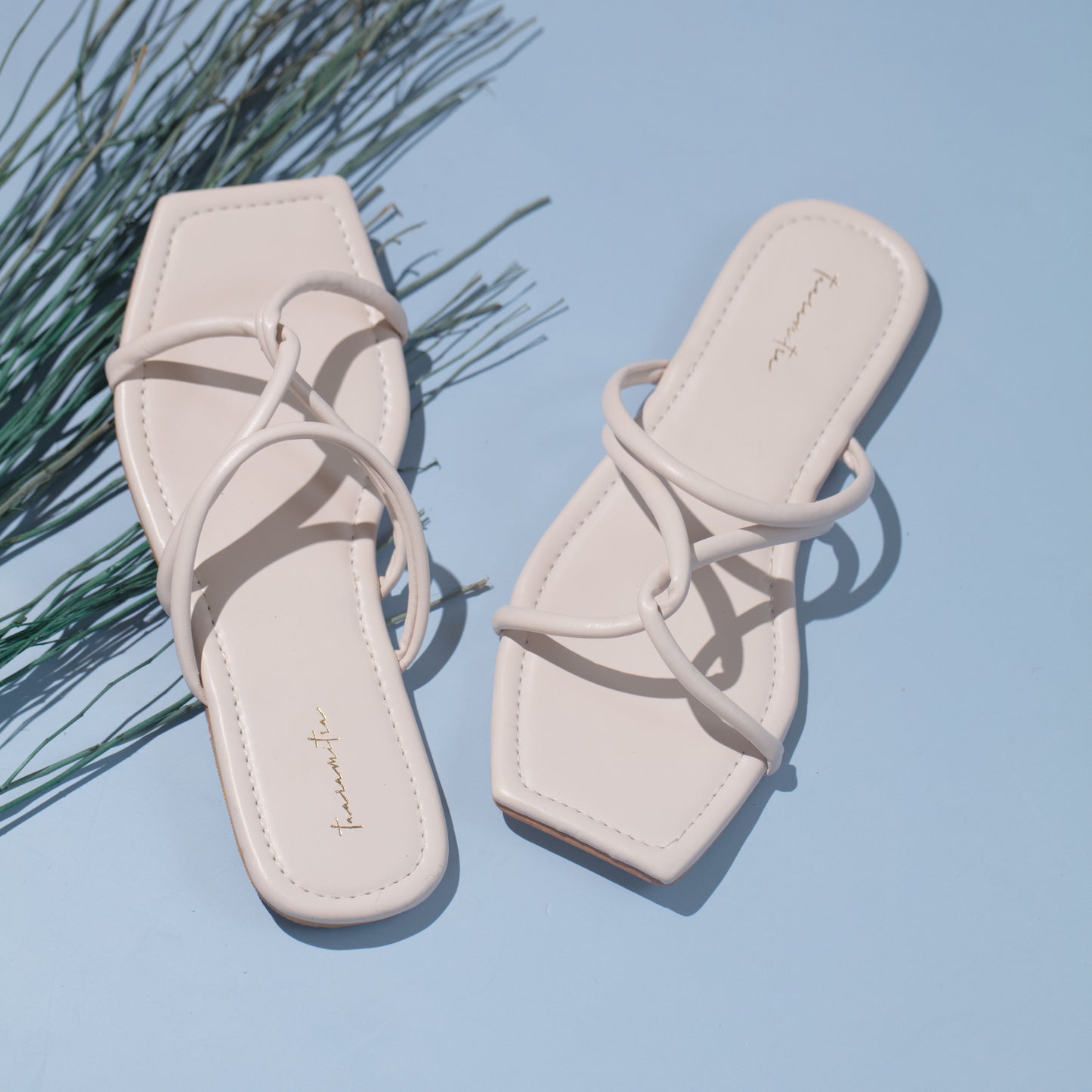 Emily thin strap flats in nude