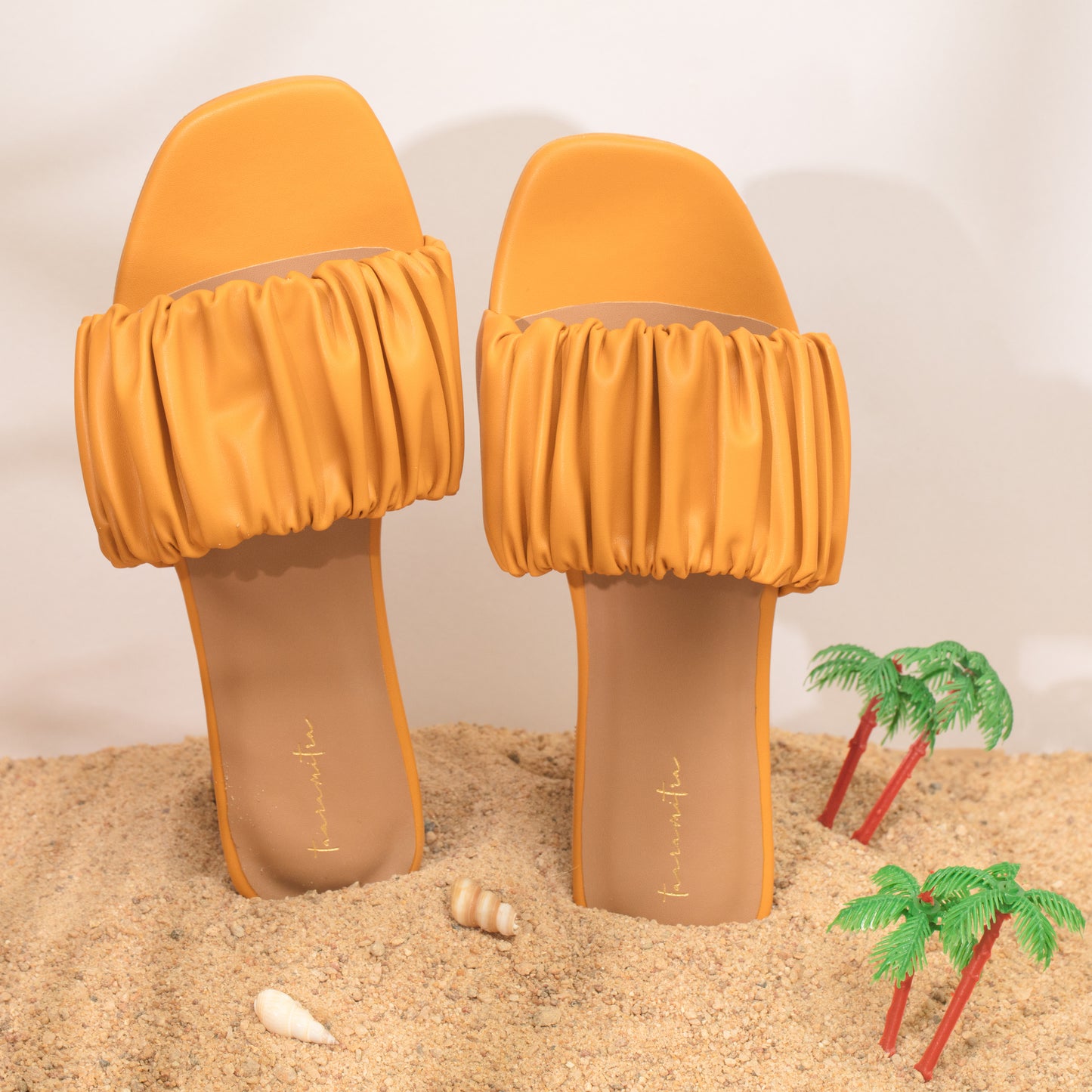 Kelly slider flats in Mustard yellow