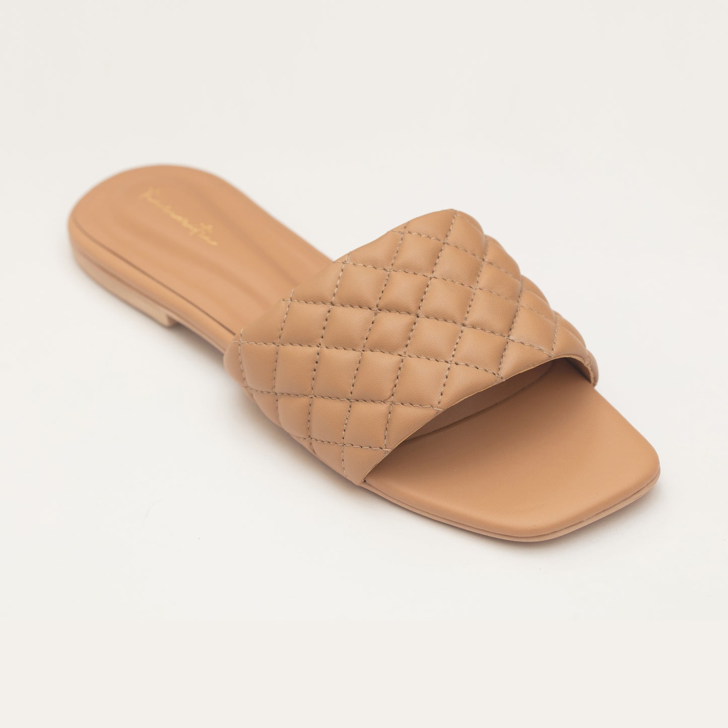 Quilted flats in cream