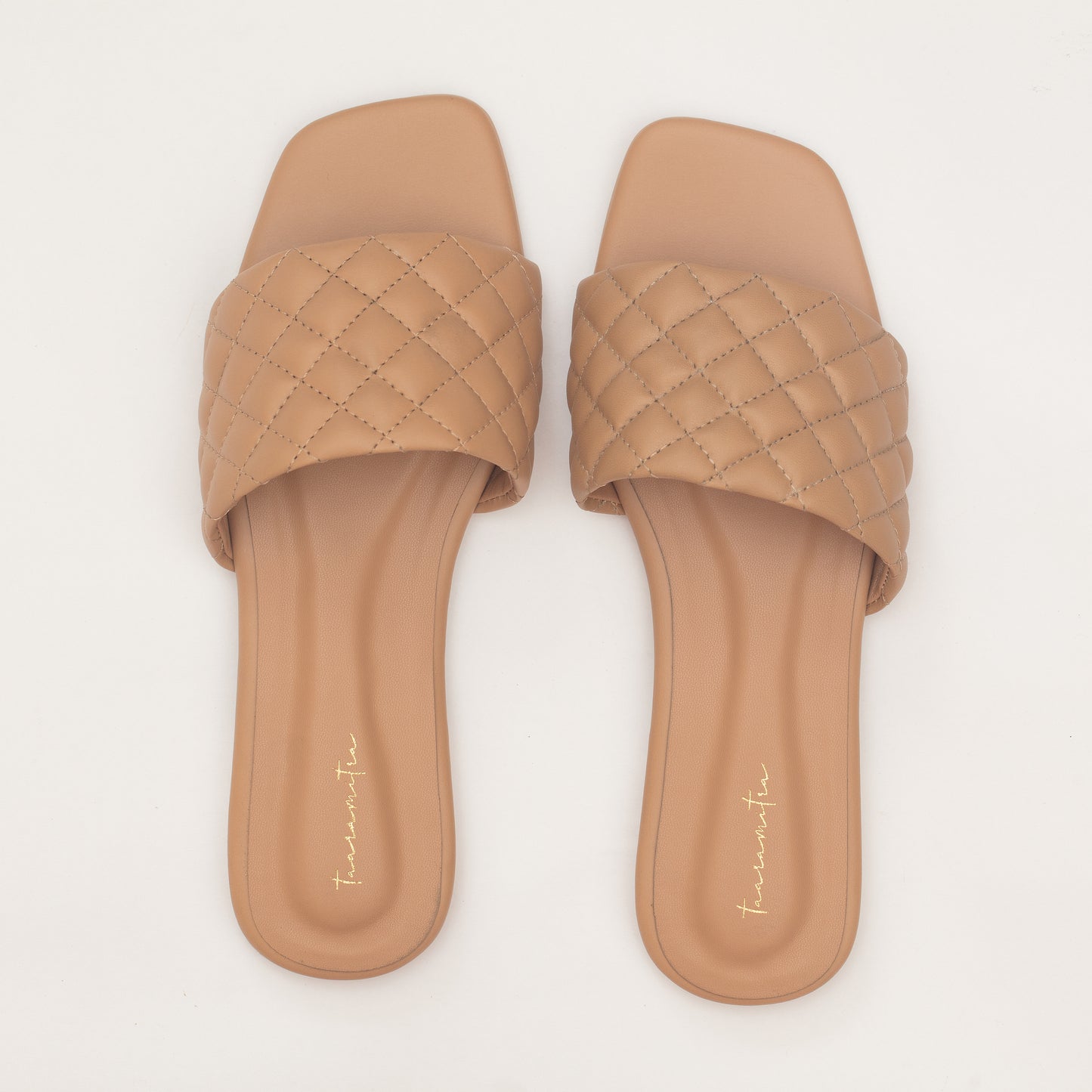 Quilted flats in cream
