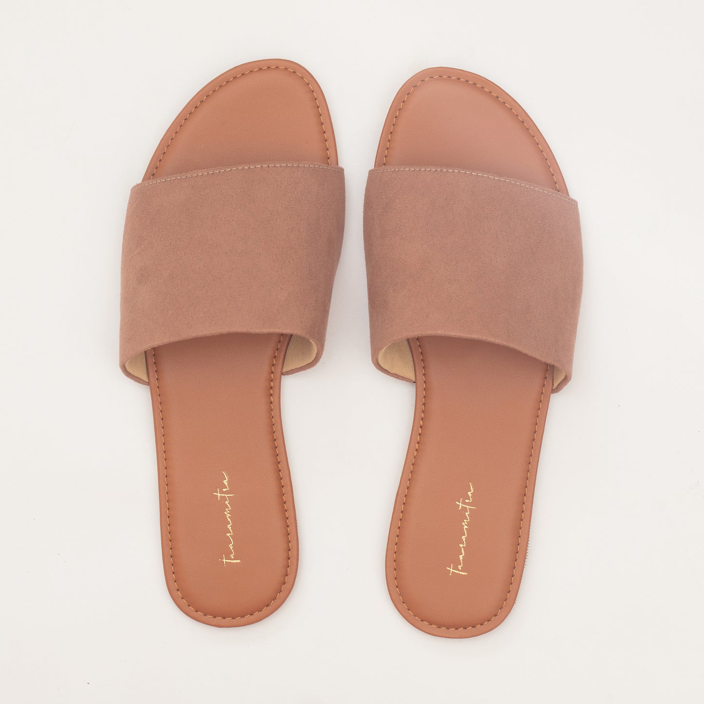 Lucy Suede flats in Peach