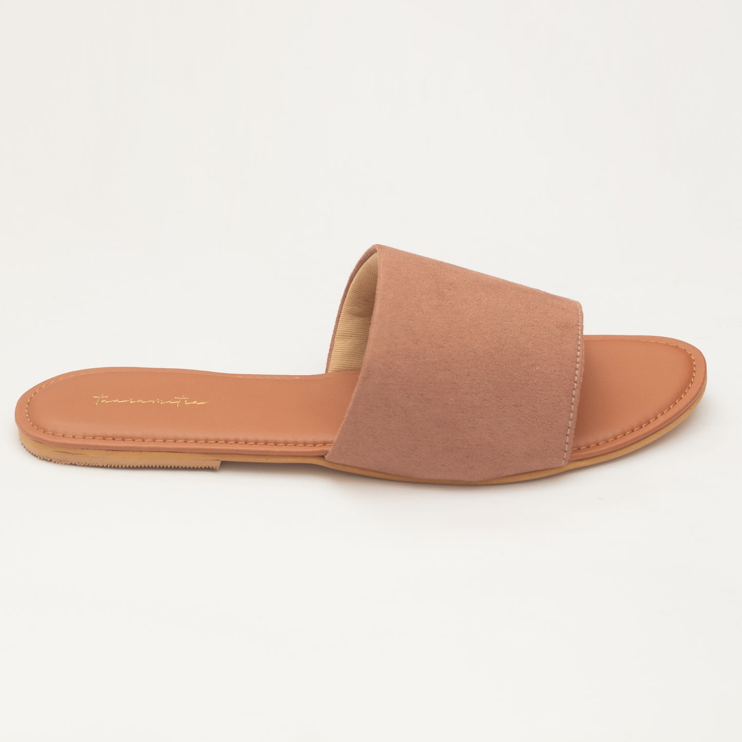 Lucy Suede flats in Peach