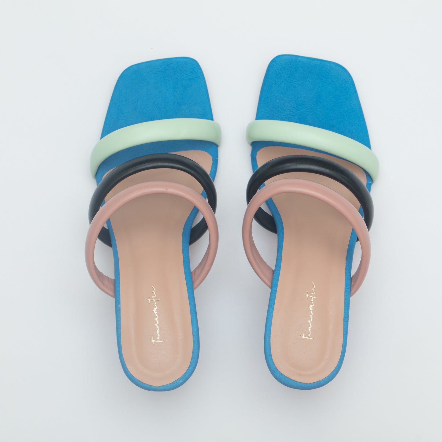 Becky three strap heels in blue