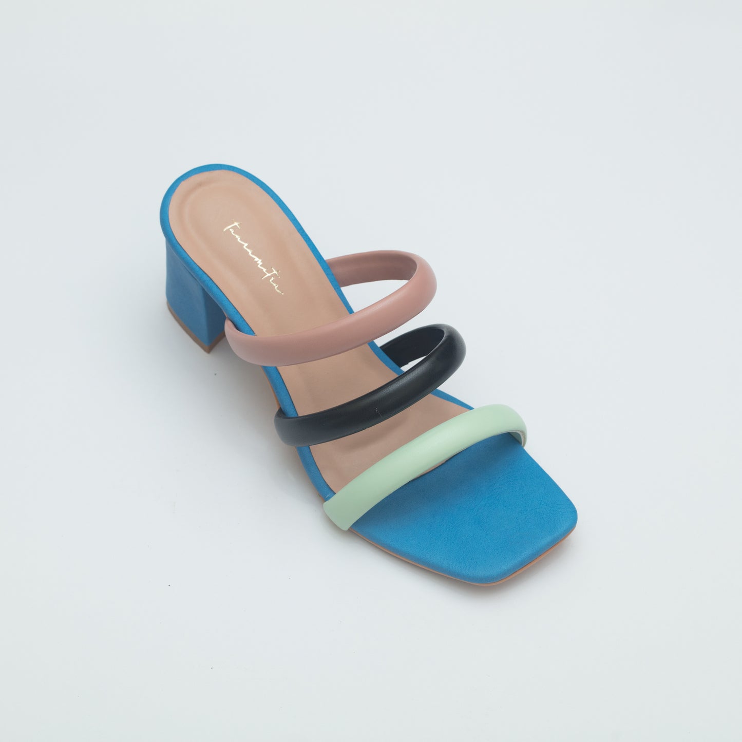 Becky three strap heels in blue