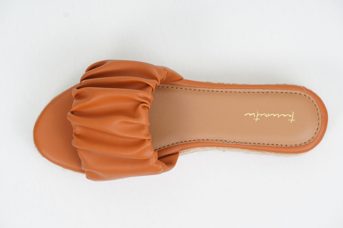 Jute flatform wedges in Tan