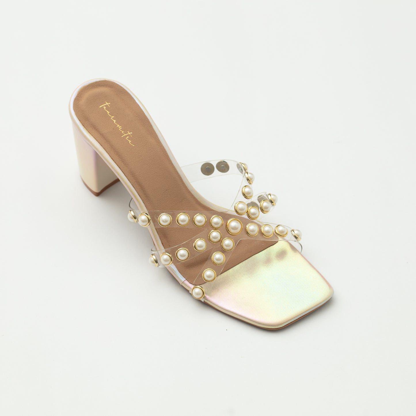 Riya pearl block heels