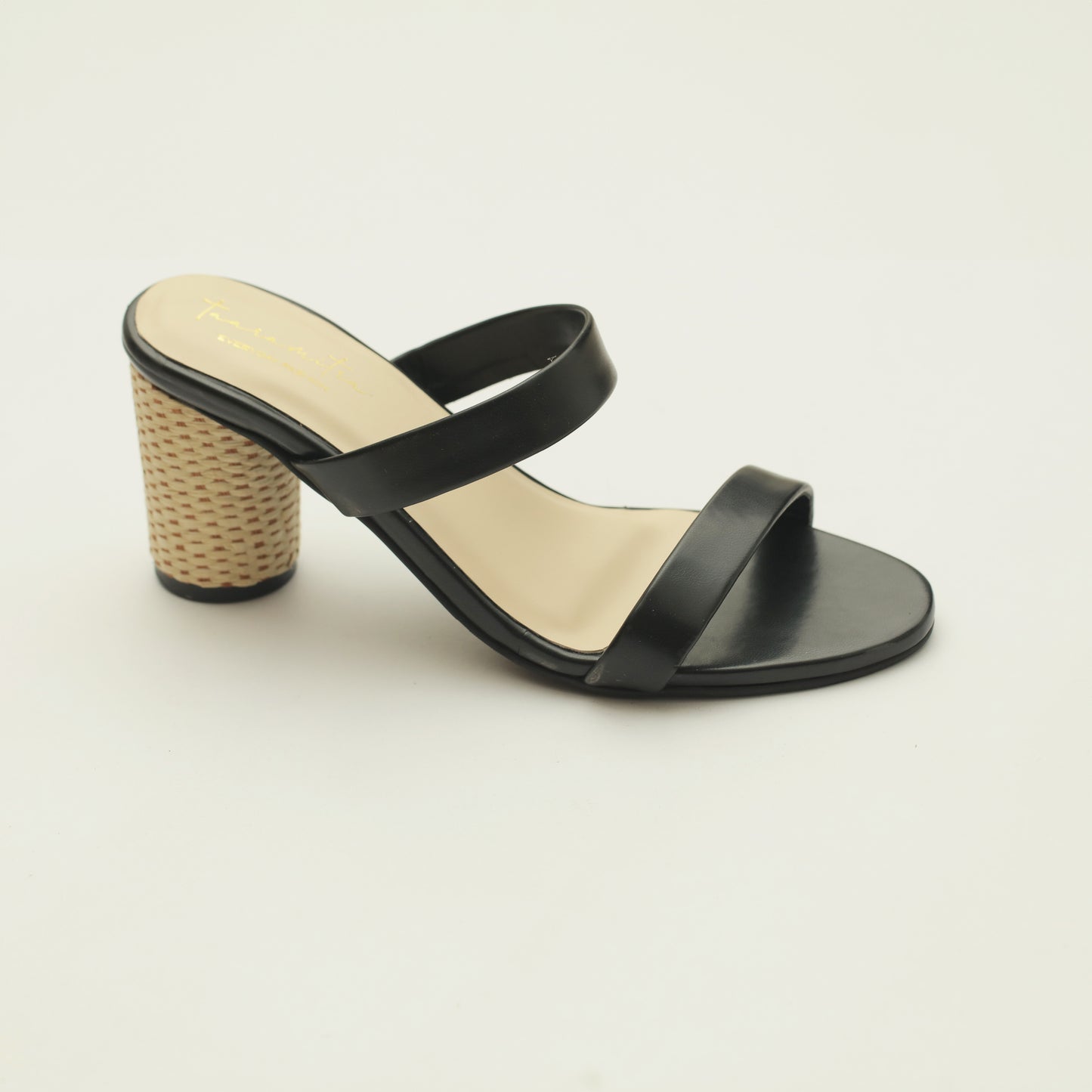 Liya rattan block heels in black