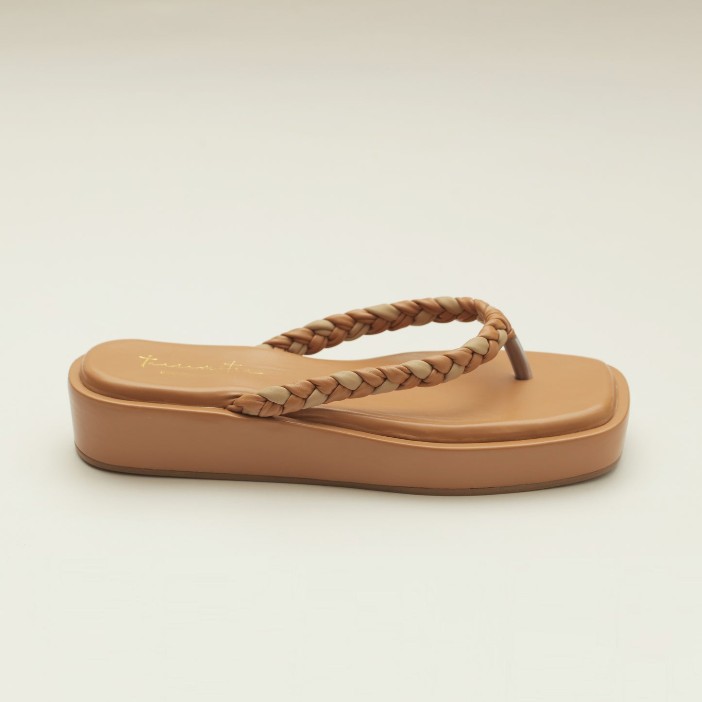 Verve braided beige flatforms