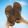 Inaya X-strap flats in brown