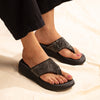 Tanvi V-strap comfort flats in black