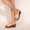 Amaira X-strap wedges in peach