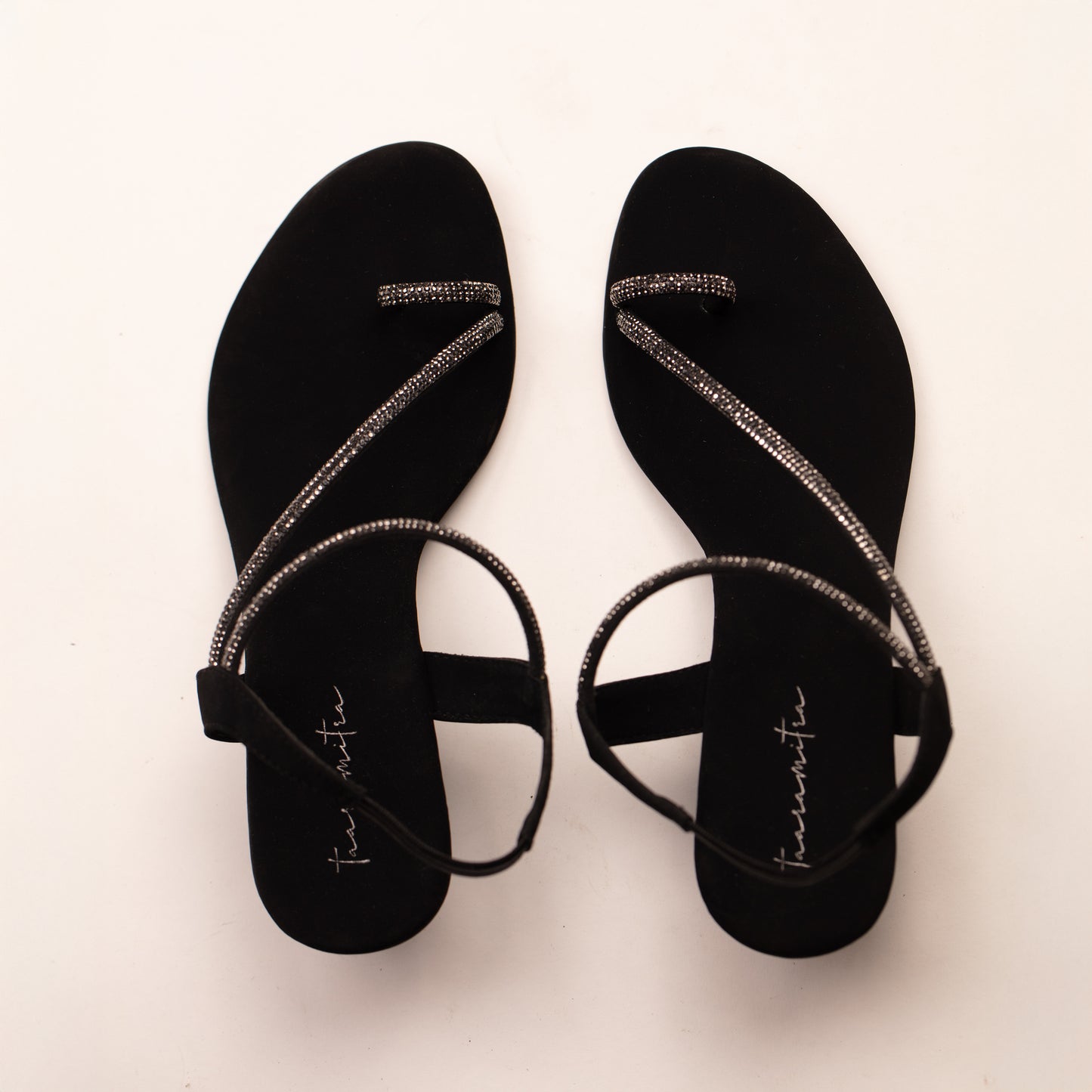 Zuri embellished block heel sandals in black