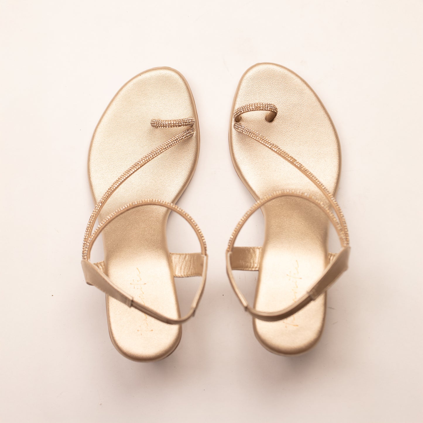 Zuri embellished block heel sandals in gold