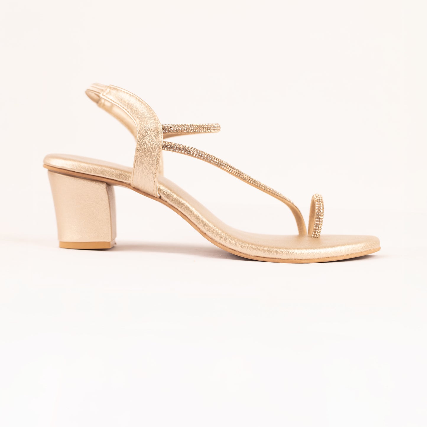 Zuri embellished block heel sandals in gold