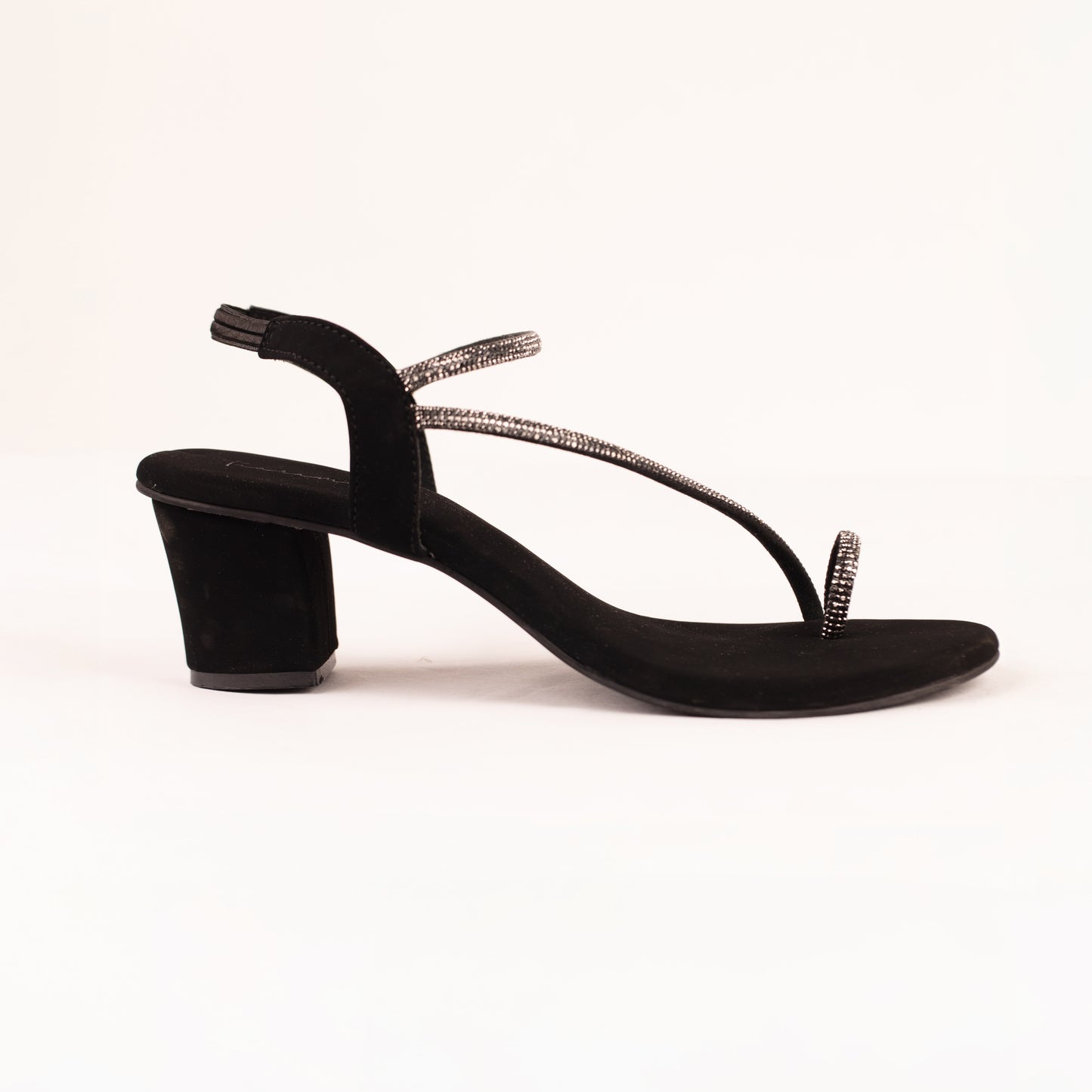 Zuri embellished block heel sandals in black