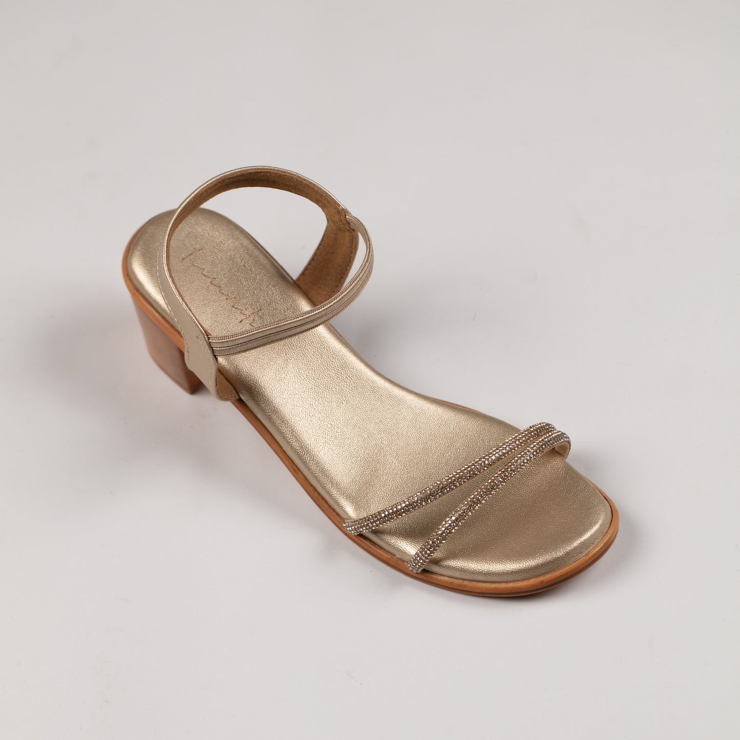 Yaari studded heel sandals in gold