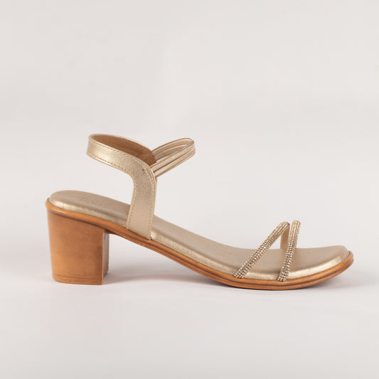 Yaari studded heel sandals in gold