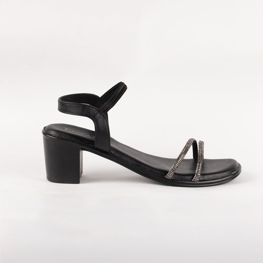 Yaari studded heel sandals in black