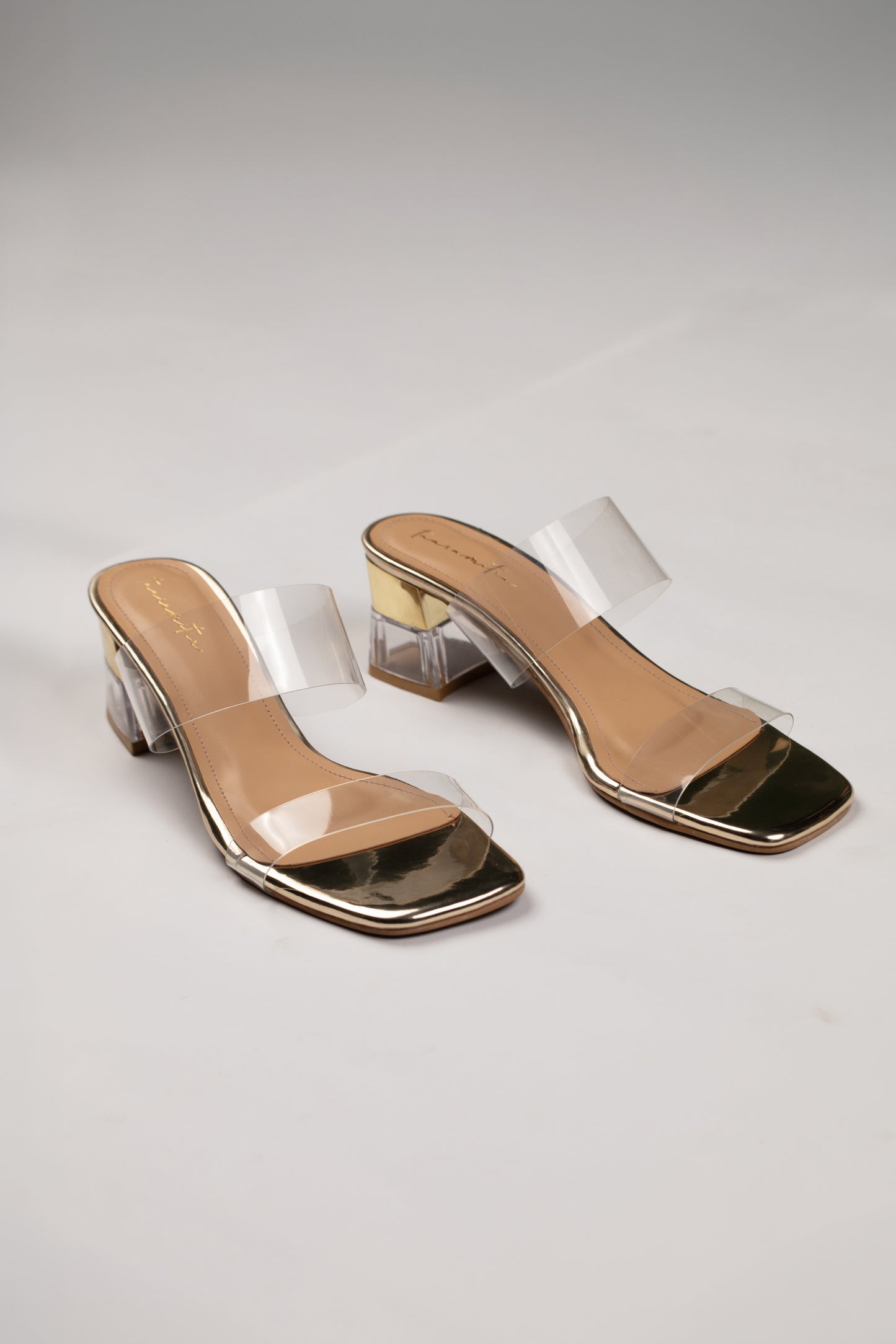 Tanya transparent block heels